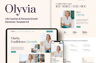 Olyvia - Life Coach & Personal Growth Elementor Pro Template Kit