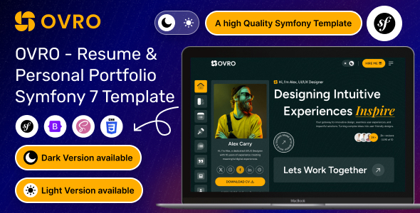 Ovro - Symfony 7 Resume & Personal Portfolio Template Ovro - Symfony 7 Resume & Personal Portfolio Template