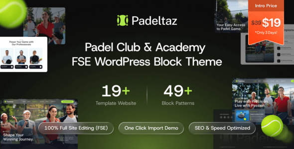Padeltaz – Padel Club and Sports Academy FSE WordPress Block Theme Padeltaz – Padel Club and Sports Academy FSE WordPress Block Theme