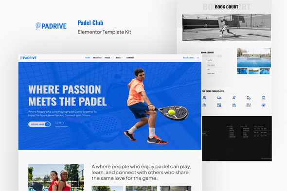 Padrive - Padel Club Elementor Template Kit Padrive - Padel Club Elementor Template Kit