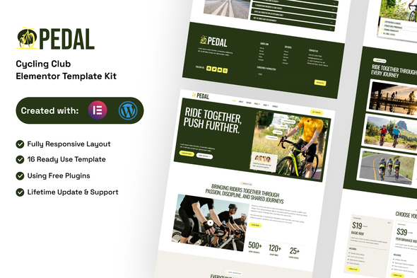Pedal - Cycling Club Elementor Template Kit Pedal - Cycling Club Elementor Template Kit