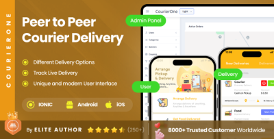Peer to Peer Courier Delivery Full Application | Food Grocery App | Logistics App | CourierOne