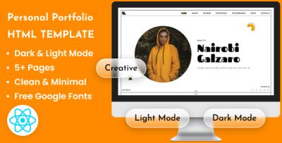 Personal Portfolio Resume CV React Template - Nairobi