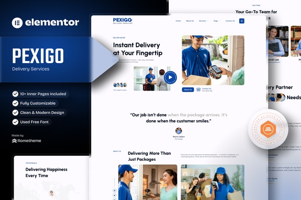 Pexigo - Delivery Services Elementor Template Kit Pexigo - Delivery Services Elementor Template Kit