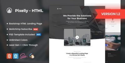 Pixeliy - Business HTML Landing Page Template