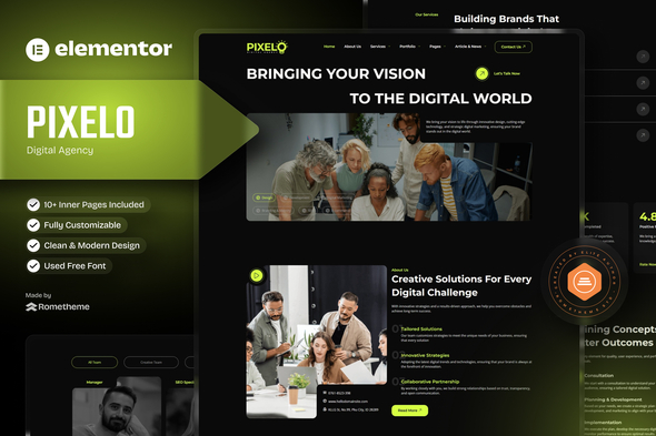 Pixelo - Digital Agency Elementor Template Kit Pixelo - Digital Agency Elementor Template Kit