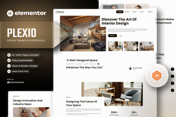 Plexio - Interior Design & Architecture Elementor Template Kit Plexio - Interior Design & Architecture Elementor Template Kit