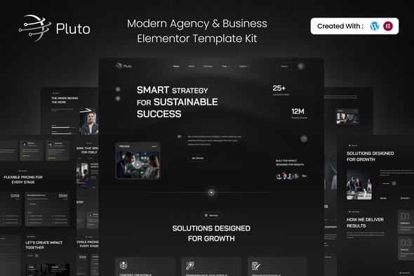 Pluto - Modern Agency & Business Elementor Template Kit Pluto - Modern Agency & Business Elementor Template Kit