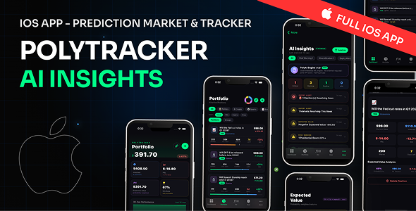PolyTracker - Polymarket Portfolio Tracker iOS App Template in SwiftUI PolyTracker - Polymarket Portfolio Tracker iOS App Template in SwiftUI
