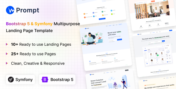 Prompt - Symfony Modern & Multipurpose Landing Page Template Prompt - Symfony Modern & Multipurpose Landing Page Template