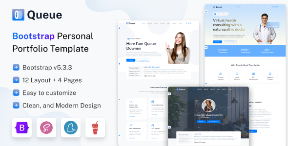 Queue - Personal Portfolio, Resume Template Queue - Personal Portfolio, Resume Template