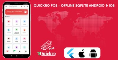 Quickro POS Flutter App (Offline + Cloud Backup) Android & IOS