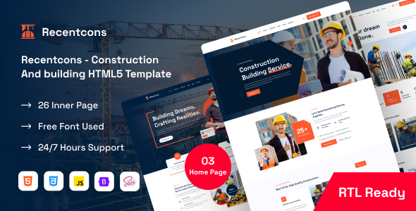 Recentcons HTML5 Construction Template Recentcons HTML5 Construction Template
