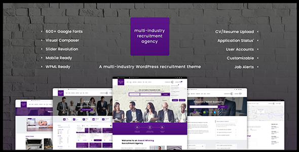 Recruitment Agency - Multi Industry Responsive WordPress Theme Recruitment Agency - Multi Industry Responsive WordPress Theme