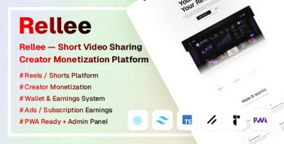 Rellee - Short Video Sharing & Creator Monetization SaaS Platform