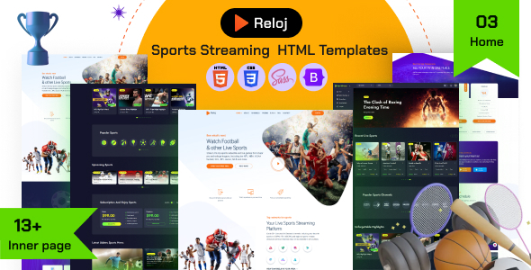 Reloj - Sports Streaming website HTML Templates Reloj - Sports Streaming website HTML Templates