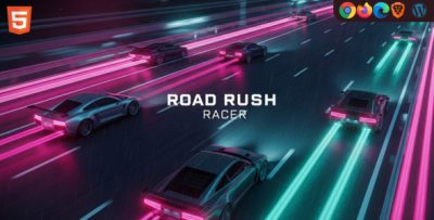 Road Rush Racer - HTML5 Endless Car Racing Game | Mobile + Web | AdMob Ready | Easy Reskin