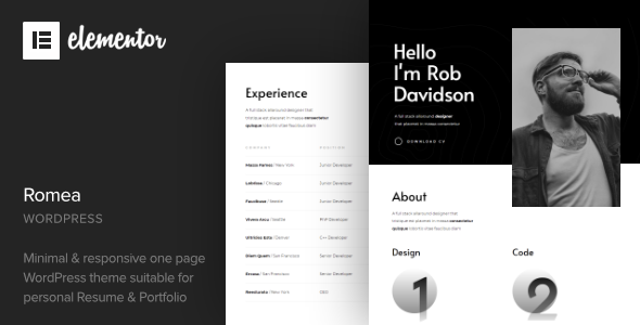 Romea - Personal Portfolio WordPress Theme Romea - Personal Portfolio WordPress Theme