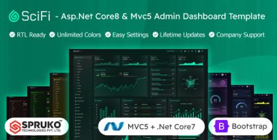 SCIFI - Asp.Net Core8 & Mvc5 Bootstrap Admin Area Template Dashboard