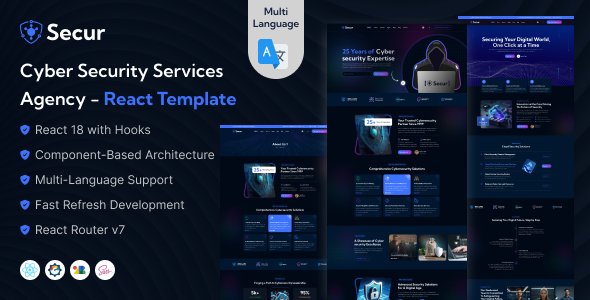 Secur - Cyber Security Services Agency React JS Template Secur - Cyber Security Services Agency React JS Template