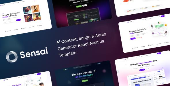 Sensai - AI Generator React Next Js Template Sensai - AI Generator React Next Js Template