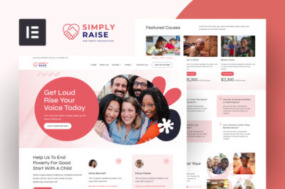SimplyRaise - Charity & Donation Elementor Template Kit