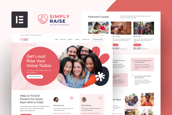 SimplyRaise - Charity & Donation Elementor Template Kit SimplyRaise - Charity & Donation Elementor Template Kit