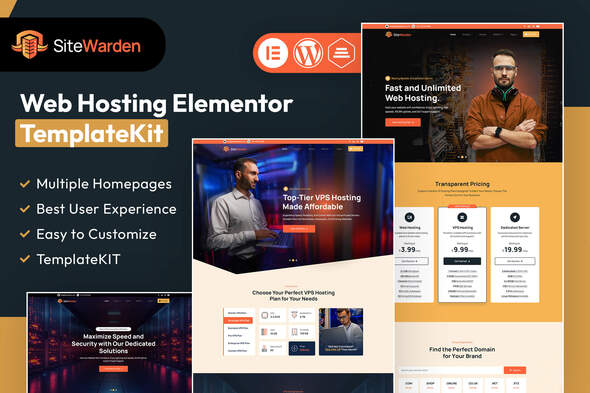 SiteWarden - Web Hosting Elementor Template Kit SiteWarden - Web Hosting Elementor Template Kit
