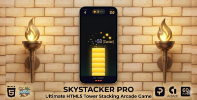 SkyStacker Pro - HTML5 Block Stacking Arcade Game