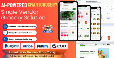 SmartGrocery SaaS - AI-Powered Premium Grocery Solution (Laravel + Next.js + Flutter)