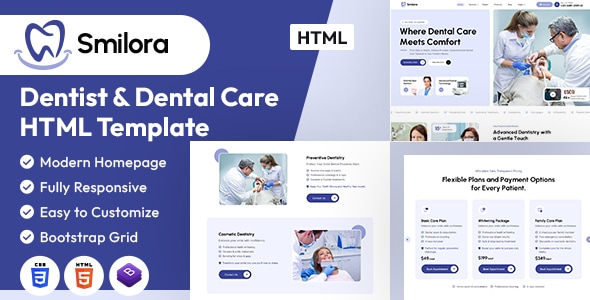 Smilora - Dentist & Dental Care HTML Template Smilora - Dentist & Dental Care HTML Template