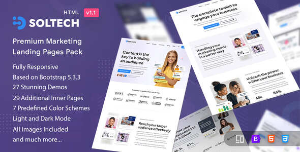 SolTech - Premium Marketing Landing Pages Pack SolTech - Premium Marketing Landing Pages Pack