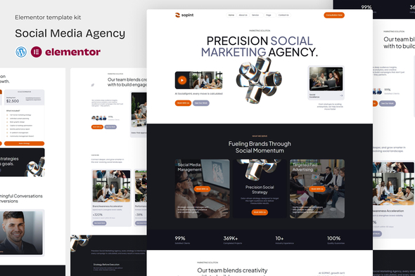 Sopint - Social Madia Agency Elementor Template Kit Sopint - Social Madia Agency Elementor Template Kit