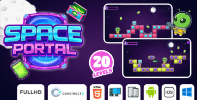 Space Portal - Puzzle Game (Construct 3 + HTML5)