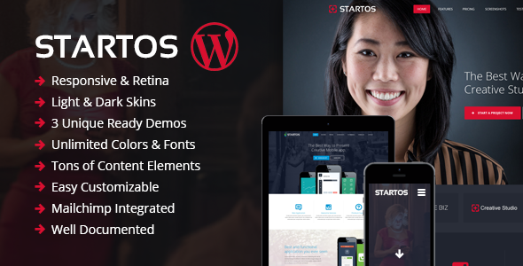 Startos - Modern App Landing Page WordPress Theme Startos - Modern App Landing Page WordPress Theme