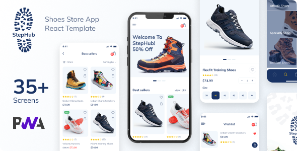 StepHub - Shoes Store & eCommerce React Mobile App | PWA with Laravel Backend StepHub - Shoes Store & eCommerce React Mobile App | PWA with Laravel Backend