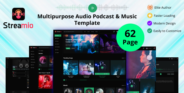 Streamio- Multipurpose Audio Podcast & Music HTML Template Streamio- Multipurpose Audio Podcast & Music HTML Template