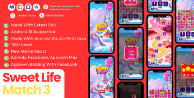 Sweet Life - Match 3 Puzzle Game (Android Studio + Java)
