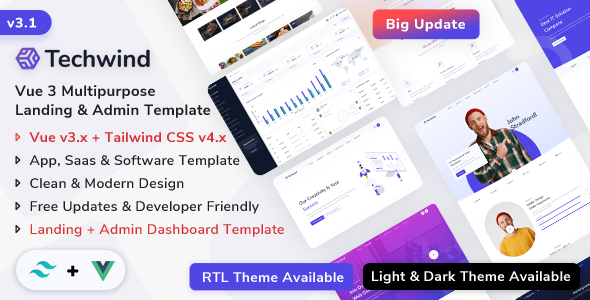 Techwind - Vue Multipurpose App, Saas & Software Landing & Admin Dashboard Template Techwind - Vue Multipurpose App, Saas & Software Landing & Admin Dashboard Template