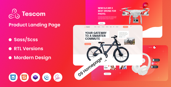 Tescom | Product Landing Page + RTL Tescom | Product Landing Page + RTL