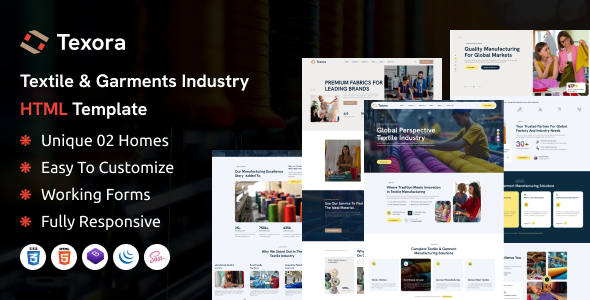 Texora – Textile & Garments Industry HTML Template Texora – Textile & Garments Industry HTML Template