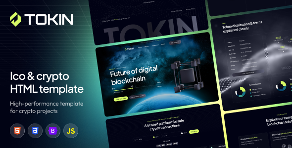 Tokin - ICO & Crypto Landing HTML Template Tokin - ICO & Crypto Landing HTML Template