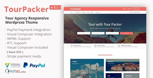 Tour Packer - Agency WordPress Theme Tour Packer - Agency WordPress Theme