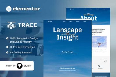 Trace - Environmental Change Documentation Drone Elementor Template Kit