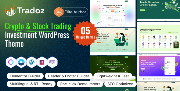 Tradoz - Crypto & Stock Trading Investment WordPress Theme Tradoz - Crypto & Stock Trading Investment WordPress Theme