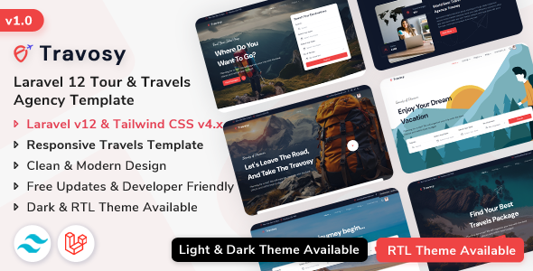 Travosy - Laravel 12 Tour & Travels Agency Template Travosy - Laravel 12 Tour & Travels Agency Template