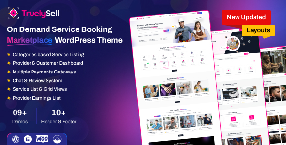 TruelySell - On Demand Service Marketplace & Booking WordPress Theme TruelySell - On Demand Service Marketplace & Booking WordPress Theme