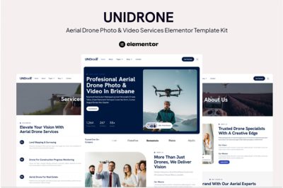 Unidrone - Aerial Drone Photo And Video Services Elementor Template Kit