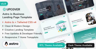 Upcover - Astro Js Business Landing Page Template