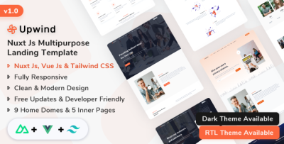 Upwind - Nuxt Js Landing Page Template